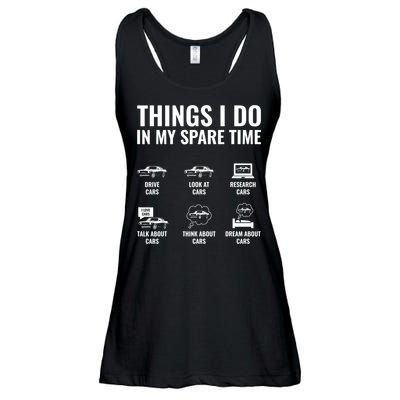 Things I Do In My Spare Time Funny Car Guy Car Enthusiast Ladies Essential Flowy Tank