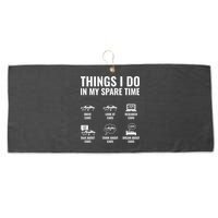 Things I Do In My Spare Time Funny Car Guy Car Enthusiast Large Microfiber Waffle Golf Towel