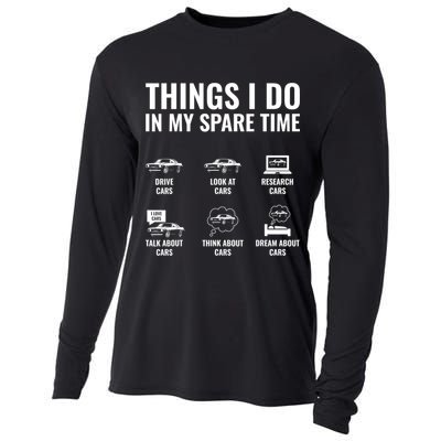 Things I Do In My Spare Time Funny Car Guy Car Enthusiast Cooling Performance Long Sleeve Crew