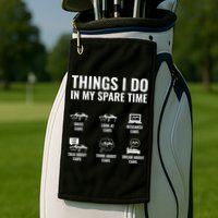 Things I Do In My Spare Time Funny Car Guy Car Enthusiast Golf Towel