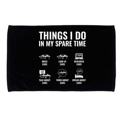 Things I Do In My Spare Time Funny Car Guy Car Enthusiast Microfiber Hand Towel