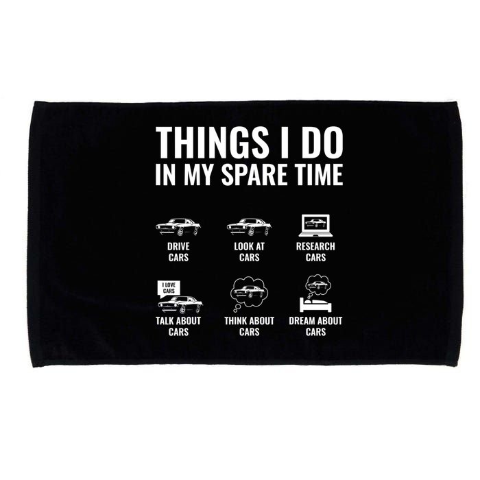 Things I Do In My Spare Time Funny Car Guy Car Enthusiast Microfiber Hand Towel