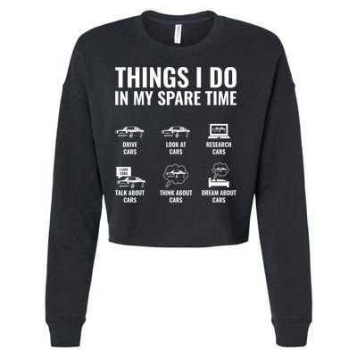 Things I Do In My Spare Time Funny Car Guy Car Enthusiast Cropped Pullover Crew