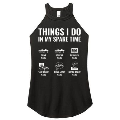Things I Do In My Spare Time Funny Car Guy Car Enthusiast Women's Perfect Tri Rocker Tank