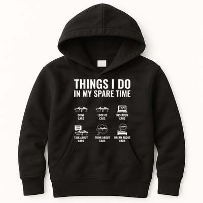 Things I Do In My Spare Time Funny Car Guy Car Enthusiast Kids Hoodie
