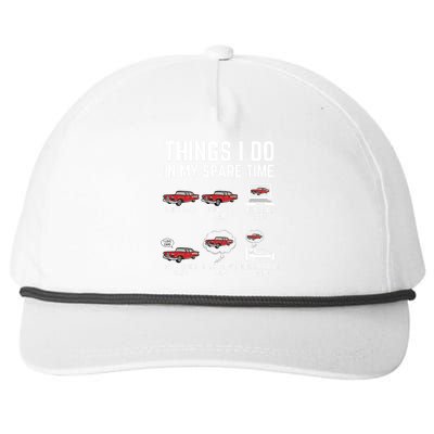 Things I Do In My Spare Time Funny Car Enthusiast Car Lover Snapback Five-Panel Rope Hat