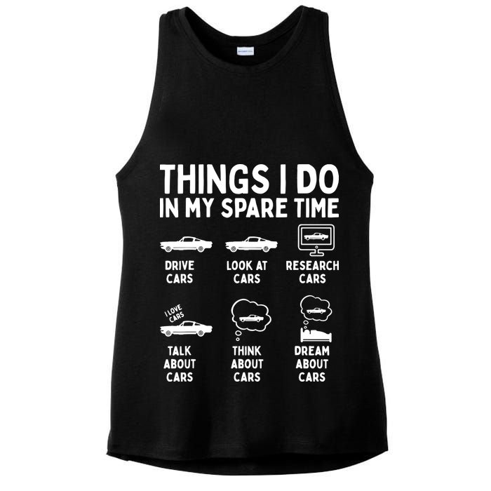 Things I Do In My Spare Time Car Enthusiast Funny Car Guy Ladies PosiCharge Tri-Blend Wicking Tank