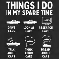 Things I Do In My Spare Time Car Enthusiast Funny Car Guy 7 Panel Mesh Trucker Snapback Hat