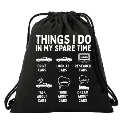 Things I Do In My Spare Time Car Enthusiast Funny Car Guy Drawstring Bag