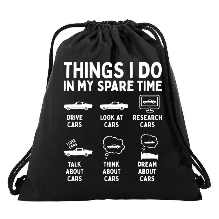 Things I Do In My Spare Time Car Enthusiast Funny Car Guy Drawstring Bag