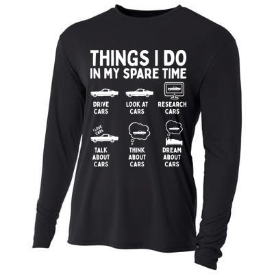 Things I Do In My Spare Time Car Enthusiast Funny Car Guy Cooling Performance Long Sleeve Crew