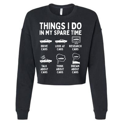 Things I Do In My Spare Time Car Enthusiast Funny Car Guy Cropped Pullover Crew