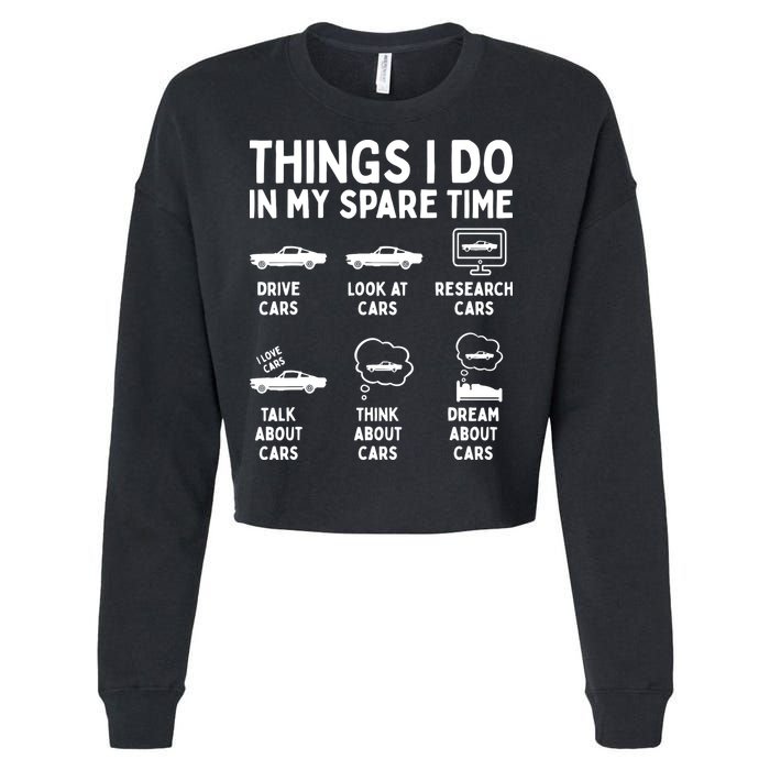 Things I Do In My Spare Time Car Enthusiast Funny Car Guy Cropped Pullover Crew