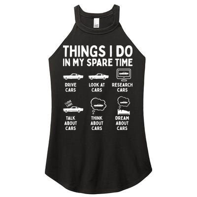 Things I Do In My Spare Time Car Enthusiast Funny Car Guy Women's Perfect Tri Rocker Tank