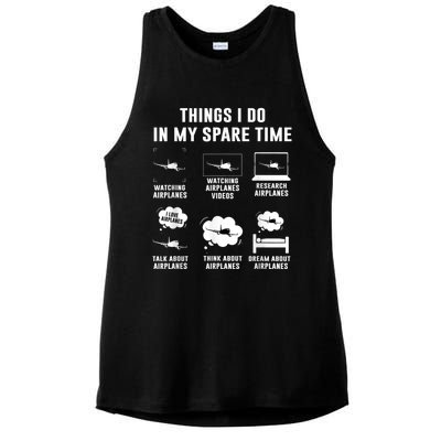 Things I Do In My Spare Time Airplane Ladies PosiCharge Tri-Blend Wicking Tank