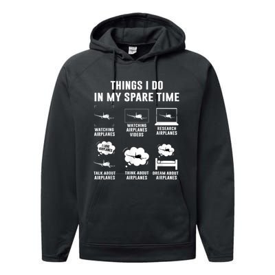 Things I Do In My Spare Time Airplane Performance Fleece Hoodie