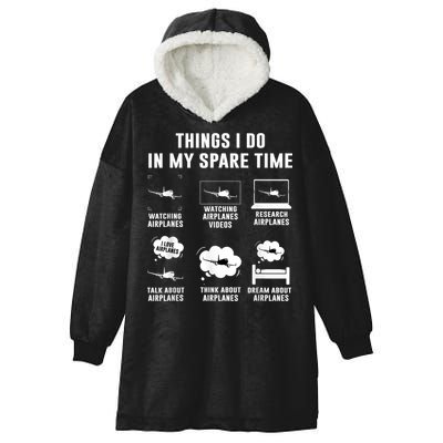 Things I Do In My Spare Time Airplane Hooded Wearable Blanket