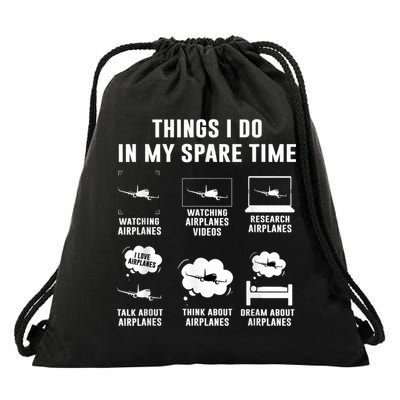 Things I Do In My Spare Time Airplane Drawstring Bag
