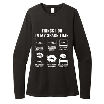 Things I Do In My Spare Time Airplane Womens CVC Long Sleeve Shirt