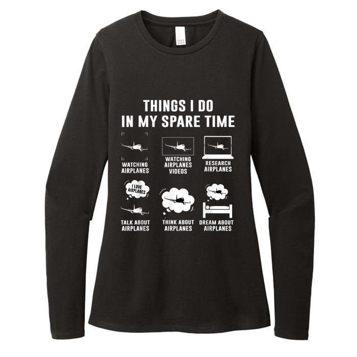 Things I Do In My Spare Time Airplane Womens CVC Long Sleeve Shirt