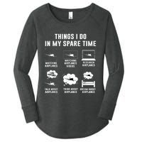 Things I Do In My Spare Time Airplane Women's Perfect Tri Tunic Long Sleeve Shirt