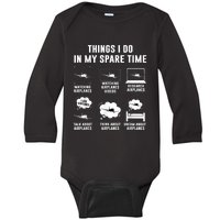 Things I Do In My Spare Time Airplane Baby Long Sleeve Bodysuit