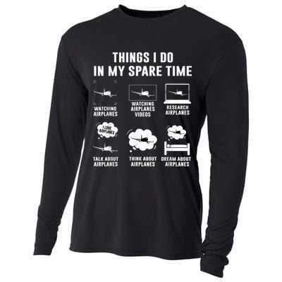 Things I Do In My Spare Time Airplane Cooling Performance Long Sleeve Crew