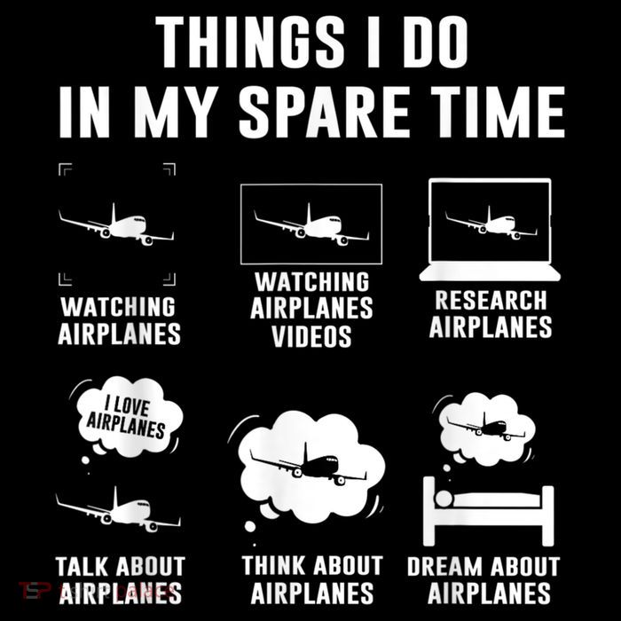 Things I Do In My Spare Time Airplane Youth Performance Sprint T-Shirt