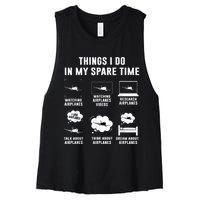 Things I Do In My Spare Time Airplane Women's Racerback Cropped Tank