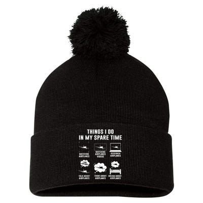 Things I Do In My Spare Time Airplane Pom Pom 12in Knit Beanie