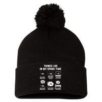 Things I Do In My Spare Time Airplane Pom Pom 12in Knit Beanie