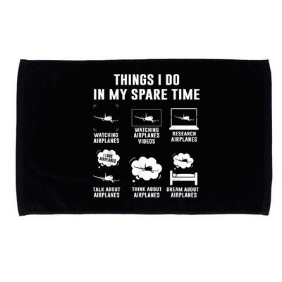 Things I Do In My Spare Time Airplane Microfiber Hand Towel
