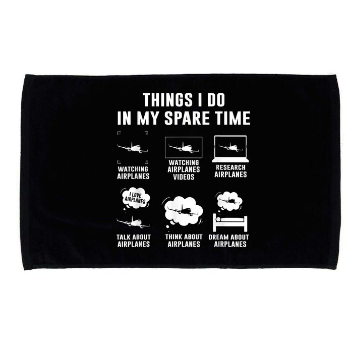 Things I Do In My Spare Time Airplane Microfiber Hand Towel