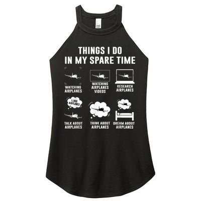 Things I Do In My Spare Time Airplane Women's Perfect Tri Rocker Tank