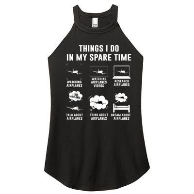 Things I Do In My Spare Time Airplane Women's Perfect Tri Rocker Tank