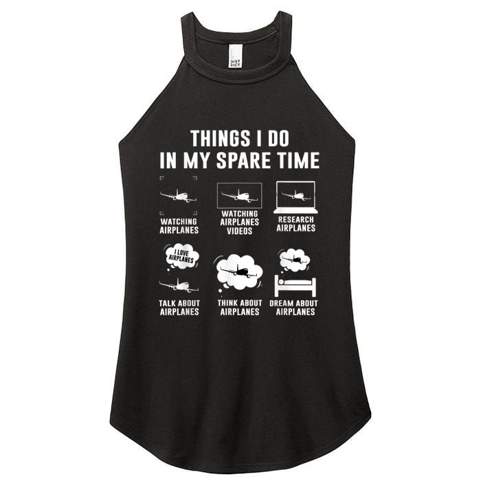 Things I Do In My Spare Time Airplane Women's Perfect Tri Rocker Tank