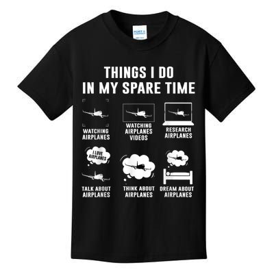 Things I Do In My Spare Time Airplane Kids T-Shirt