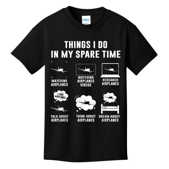 Things I Do In My Spare Time Airplane Kids T-Shirt