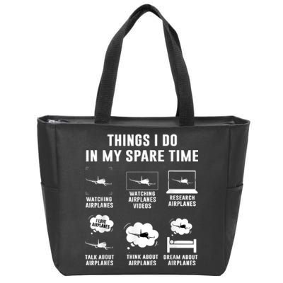 Things I Do In My Spare Time Airplane Zip Tote Bag