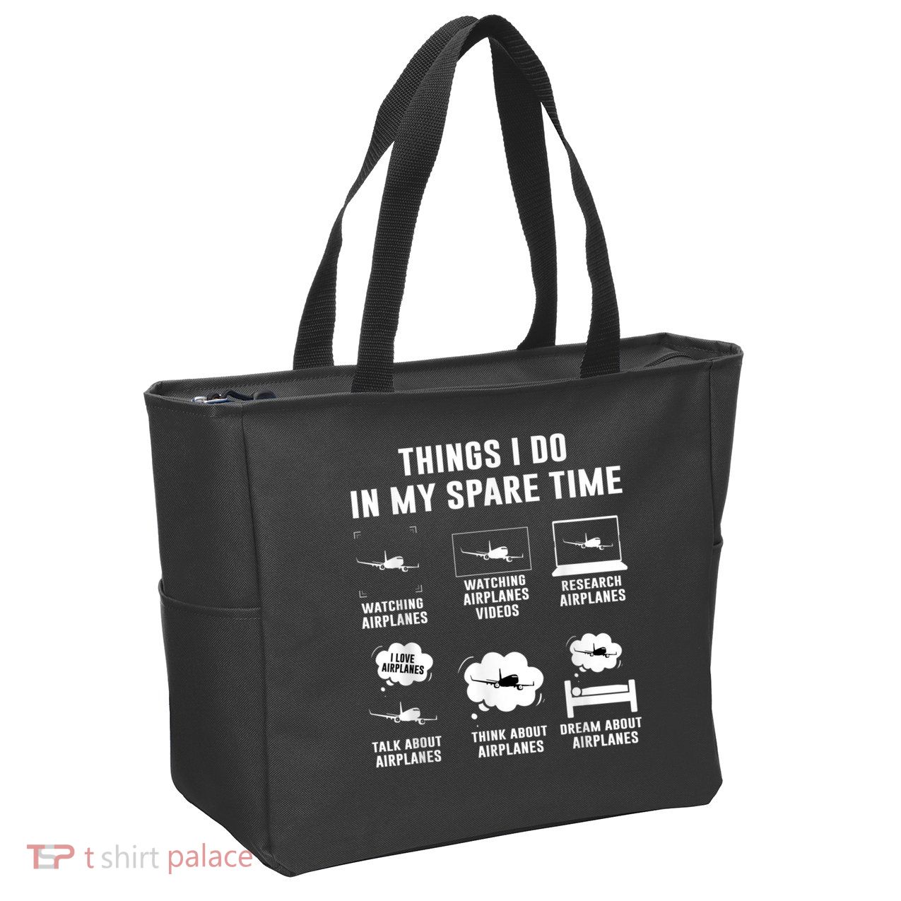 Things I Do In My Spare Time Airplane Zip Tote Bag