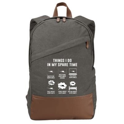 Things I Do In My Spare Time Airplane Cotton Canvas Backpack