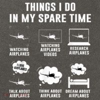 Things I Do In My Spare Time Airplane Cotton Canvas Backpack