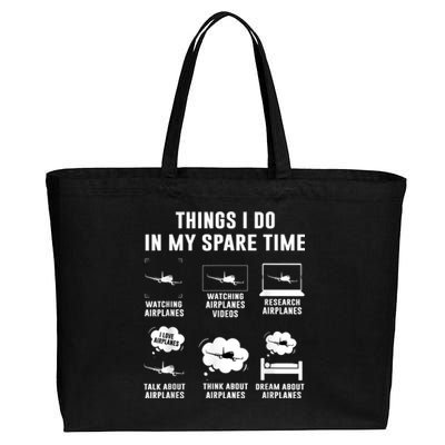 Things I Do In My Spare Time Airplane Cotton Canvas Jumbo Tote