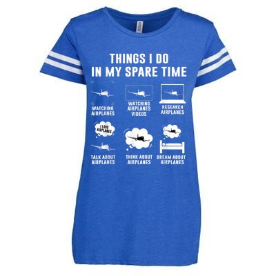 Things I Do In My Spare Time Airplane Enza Ladies Jersey Football T-Shirt