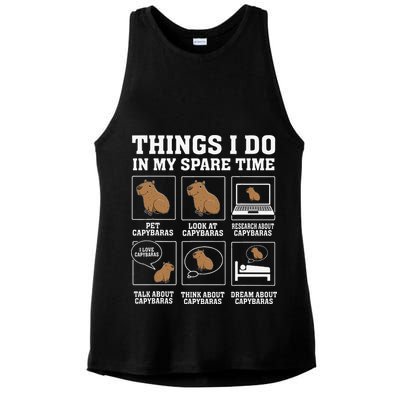 Things I Do In My Spare Time Capybara Funny Rodent Ladies PosiCharge Tri-Blend Wicking Tank
