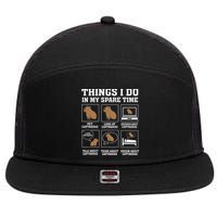 Things I Do In My Spare Time Capybara Funny Rodent 7 Panel Mesh Trucker Snapback Hat