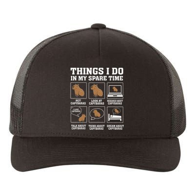 Things I Do In My Spare Time Capybara Funny Rodent Yupoong Adult 5-Panel Trucker Hat