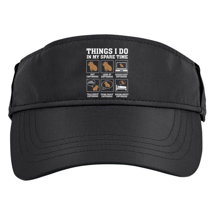 Things I Do In My Spare Time Capybara Funny Rodent Adult Drive Performance Visor