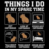 Things I Do In My Spare Time Capybara Funny Rodent Bucket Hat