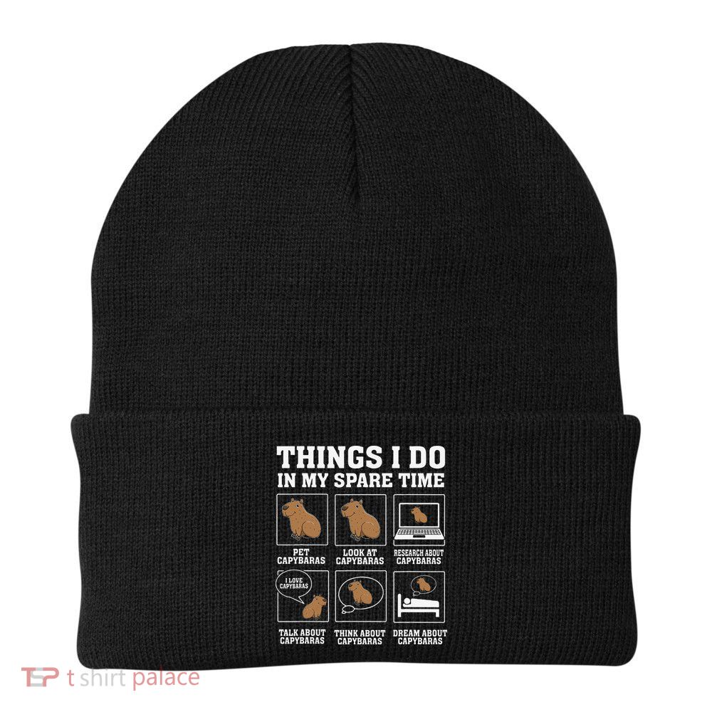 Things I Do In My Spare Time Capybara Funny Rodent Beanie